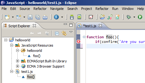 Eclipse による JavaScript サポート